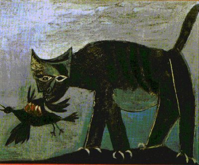 Pablo Picasso - Gatto che divora un uccello